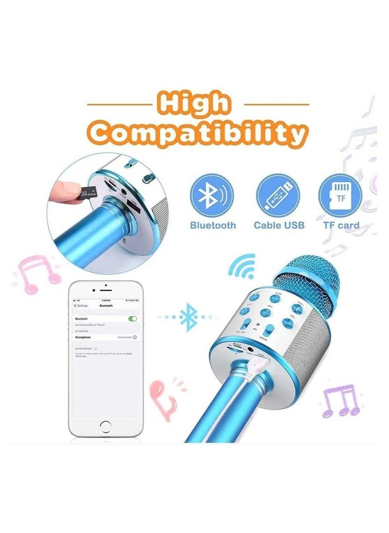 Bluetooth Microphone for kids Birthday Gift Toys for Age 3 4 5 6 7 8 9 10 Girls Boys Wireless Karaoke Mircrophone Little Kid Gifts Toy for Toddler Children