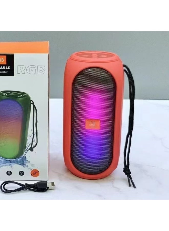 Bluetooth Speaker With Ambient Light Outdoor Portable Car Home Desktop Subwoofer Small Steel Mini Speaker