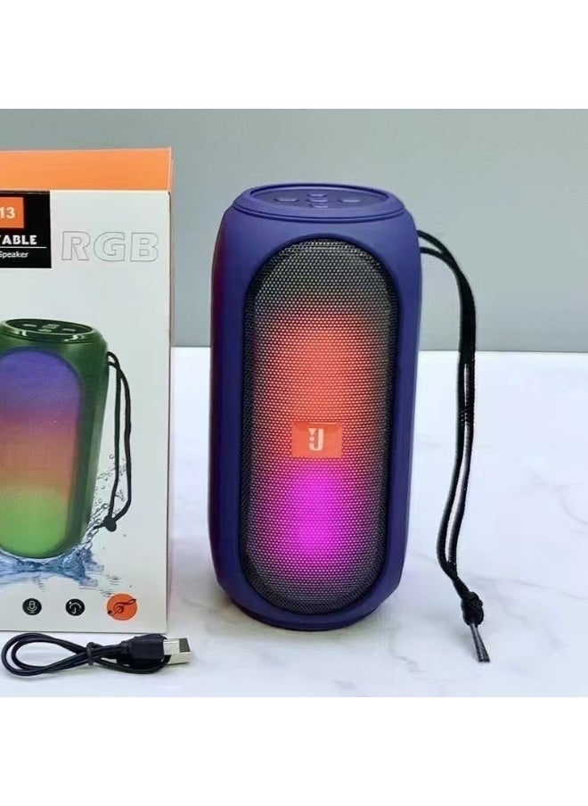 Bluetooth Speaker With Ambient Light Outdoor Portable Car Home Desktop Subwoofer Small Steel Mini Speaker