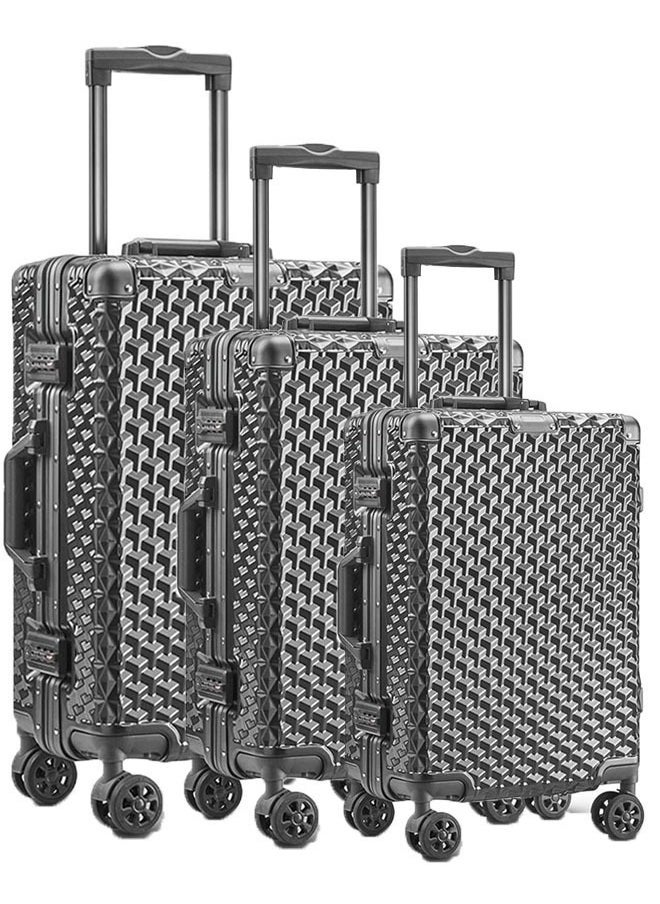 3 Pieces Aluminium Hardside 360 degree Spinner Wheels Trolley Luggage Set with TSA Lock 20/24/28 Inch