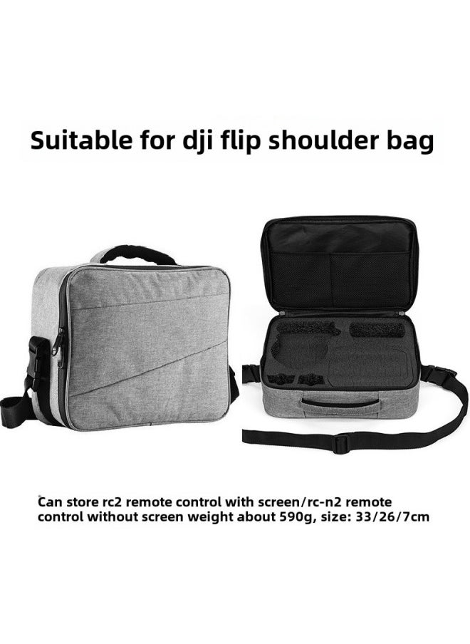 Suitable For DJI Dajiang Flip Shoulder Storage Bag Crossbody Bag Protective Box FLIP Outdoor Accessories Crossbody Bag-Color:Gray-Size:33/26/7cm