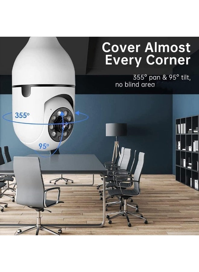 (Pack of 4) Light Bulb Security Camera Outdoor 2.4G WiFi HD 1080P Wireless Motion Auto Tracking 2 Way Audio CCTV camera