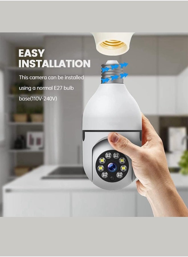 (Pack of 4) Light Bulb Security Camera Outdoor 2.4G WiFi HD 1080P Wireless Motion Auto Tracking 2 Way Audio CCTV camera