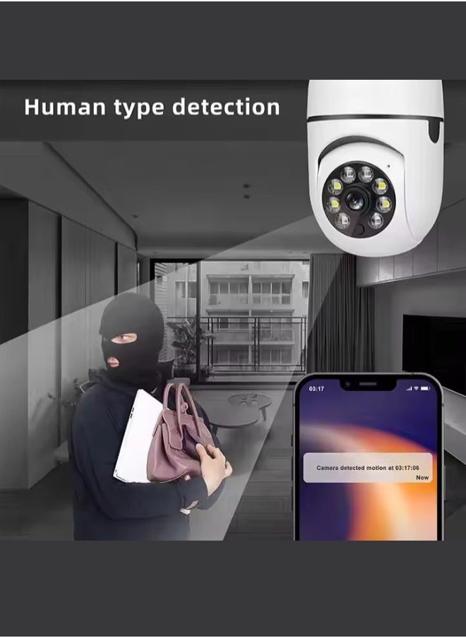 (Pack of 4) Light Bulb Security Camera Outdoor 2.4G WiFi HD 1080P Wireless Motion Auto Tracking 2 Way Audio CCTV camera