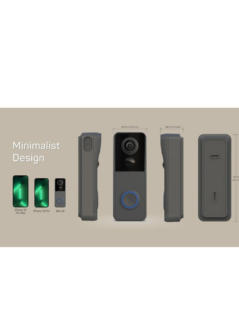 Smart Wireless Doorbell with Real-Time Video, Two-Way Audio, Motion Alerts & Easy App Control – Weatherproof & WiFi Enabled