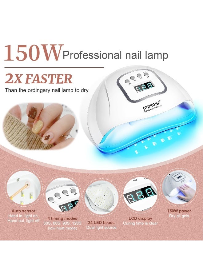 Gel Nail Polish Kit with U V Light 32 Color Soak OFF Gel Nail Kit Base&Top Coat Gel Polish for DIY Manicure Lovers