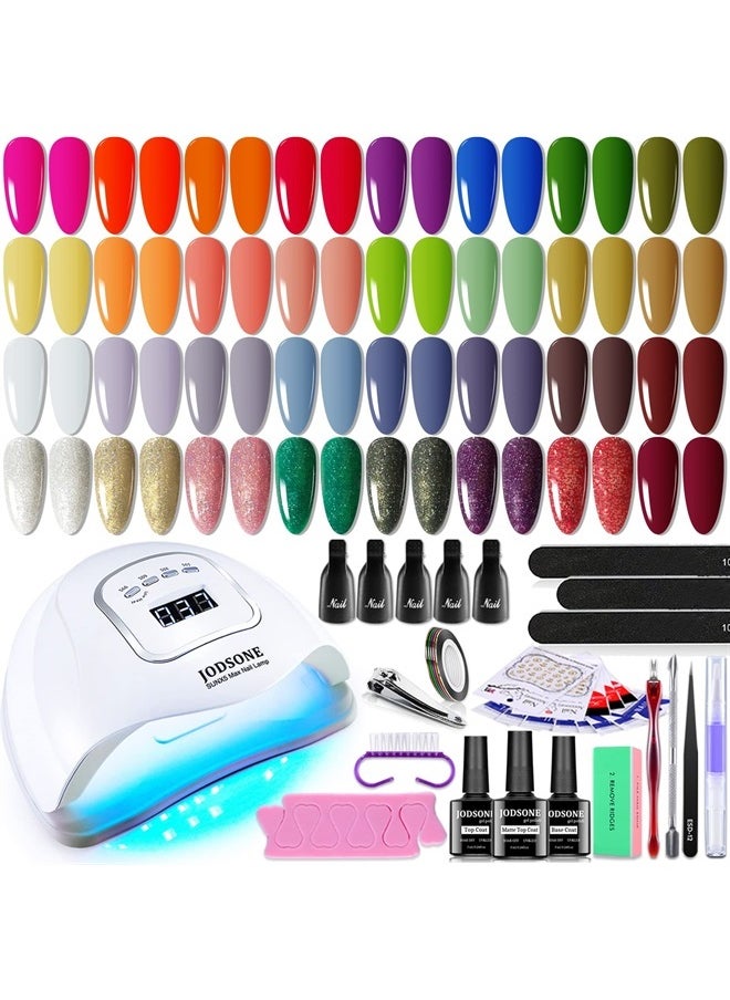 Gel Nail Polish Kit with UV Light 32 Colors Gel Polish Kit with Base Coat No Wipe & Matte Top Coat 150W LED Nail Lamp Starter Gel Nail Set Manicure Profession Salon Nail kit Tools