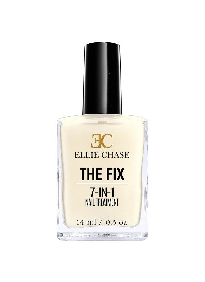 Ellie Chase 7 in 1 Nail Strengthener, Growth, Hardener, Repair Treatment Polish 0.5 OZ/Peptides/Vitamin E/Violet Extract/Oils/Amino Acid/Extra Hydration/Strength/Smoothing/Hardening/Protection/Shine