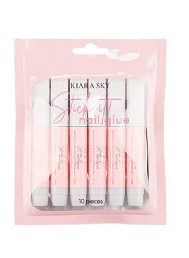 Kiara Sky Stick It Nail Glue Super Strong Fast Drying Nail Glue for Acrylic Nails, Tips & Press On Long Lasting Acrylic Nail Glue for Manicures - 10 Full Size Tubes in Each Pack