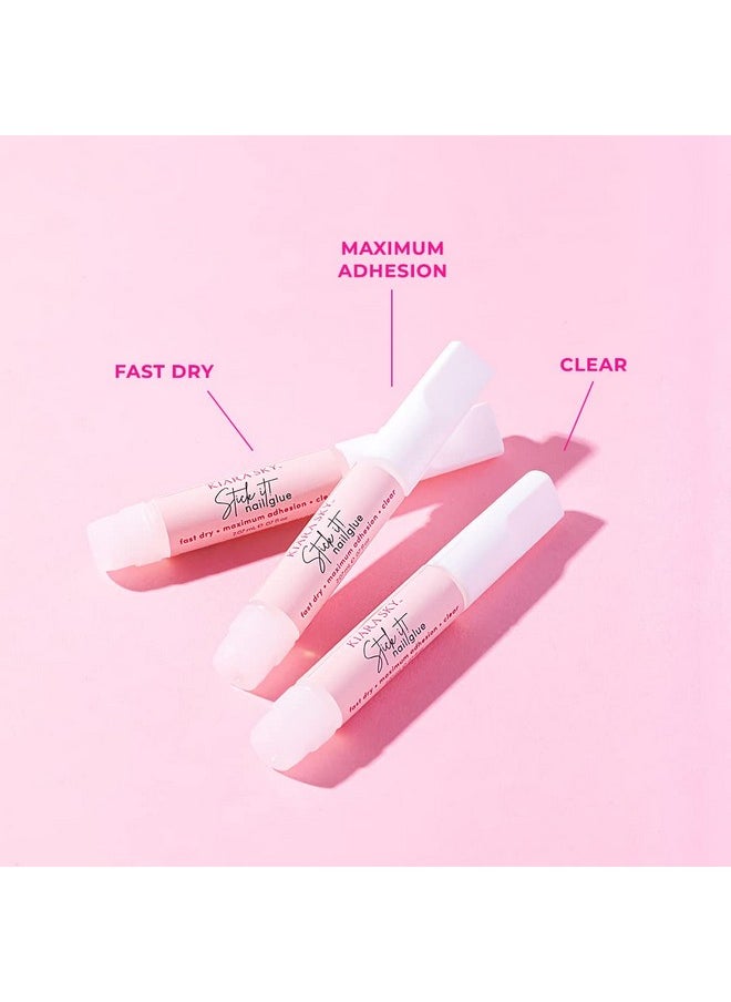 Kiara Sky Stick It Nail Glue Super Strong Fast Drying Nail Glue for Acrylic Nails, Tips & Press On Long Lasting Acrylic Nail Glue for Manicures - 10 Full Size Tubes in Each Pack