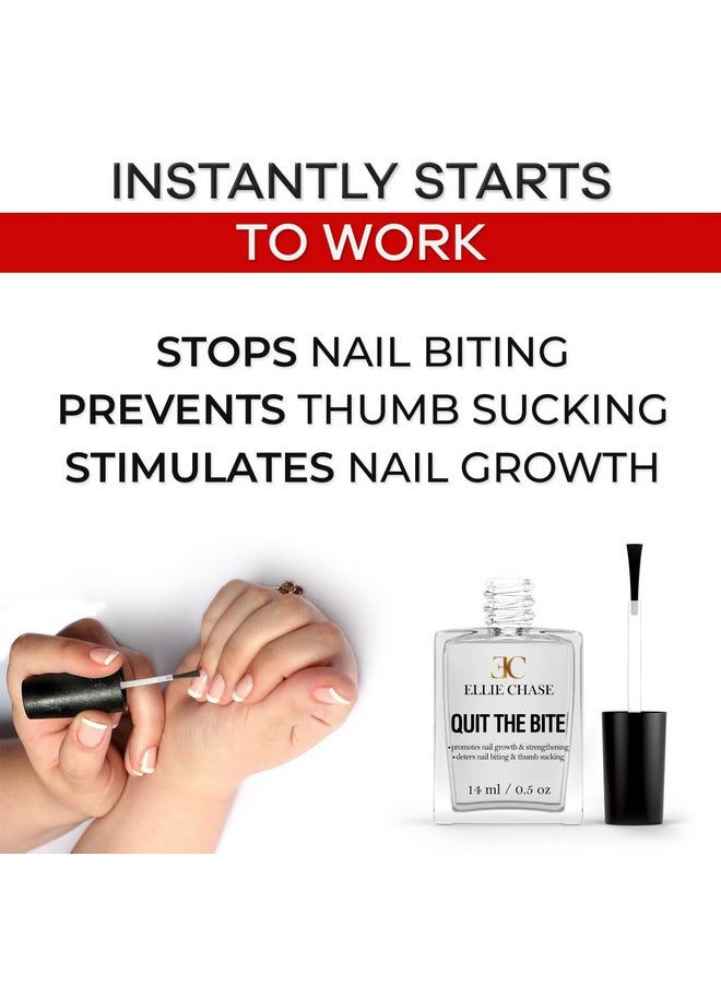 Ellie Chase Stop Nail Biting Deterrent Treatment Polish Extra Bitter Taste 0.5 Oz | Stop Putting Fingers In Your Mouth | Safe For Adults & Kids | Helps Nail Growth Made in USA | DBP Free, TPHP Free