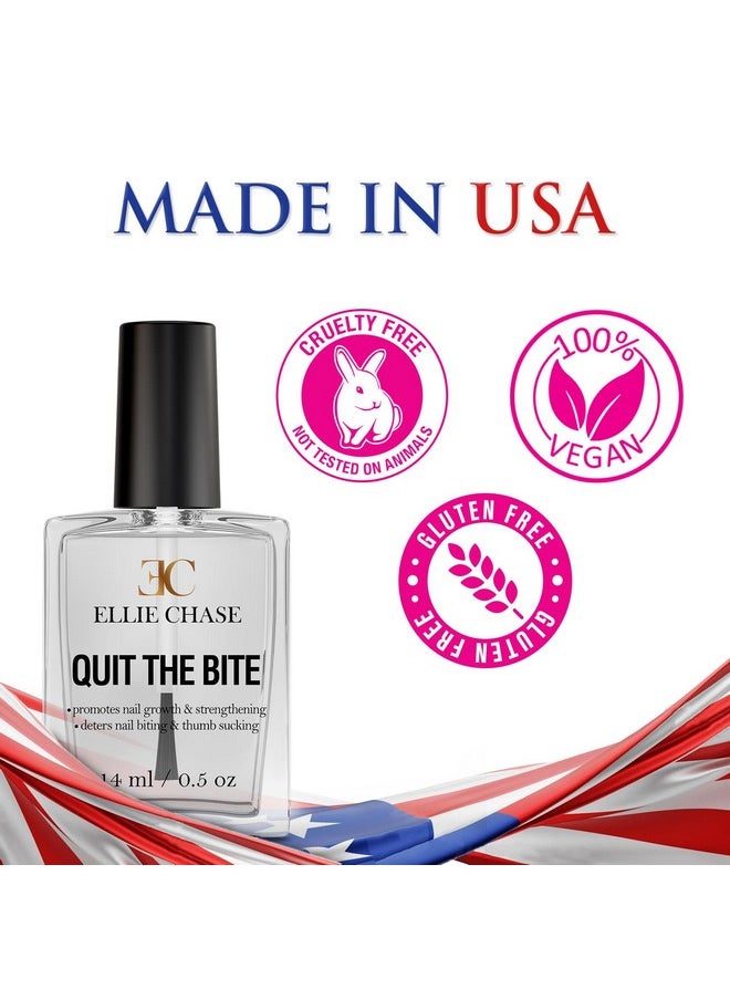 Ellie Chase Stop Nail Biting Deterrent Treatment Polish Extra Bitter Taste 0.5 Oz | Stop Putting Fingers In Your Mouth | Safe For Adults & Kids | Helps Nail Growth Made in USA | DBP Free, TPHP Free