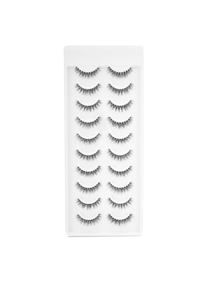 RE02 Featherlight Eyelashes-Transparent Band,Pack of 10
