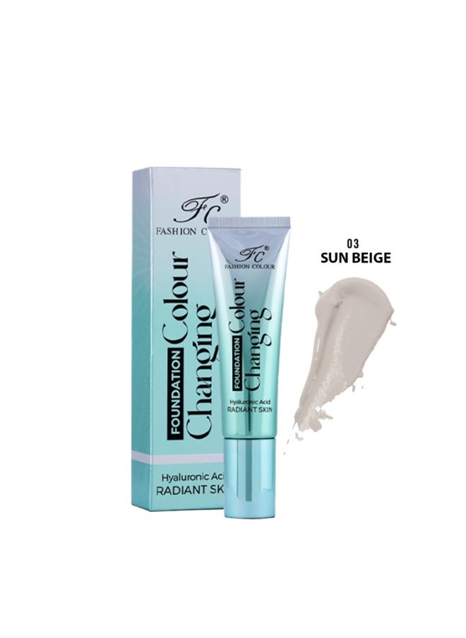 Color Changing Foundation 40g Satin Finish Long Lasting Waterproof with Hyaluronic Acid Fair