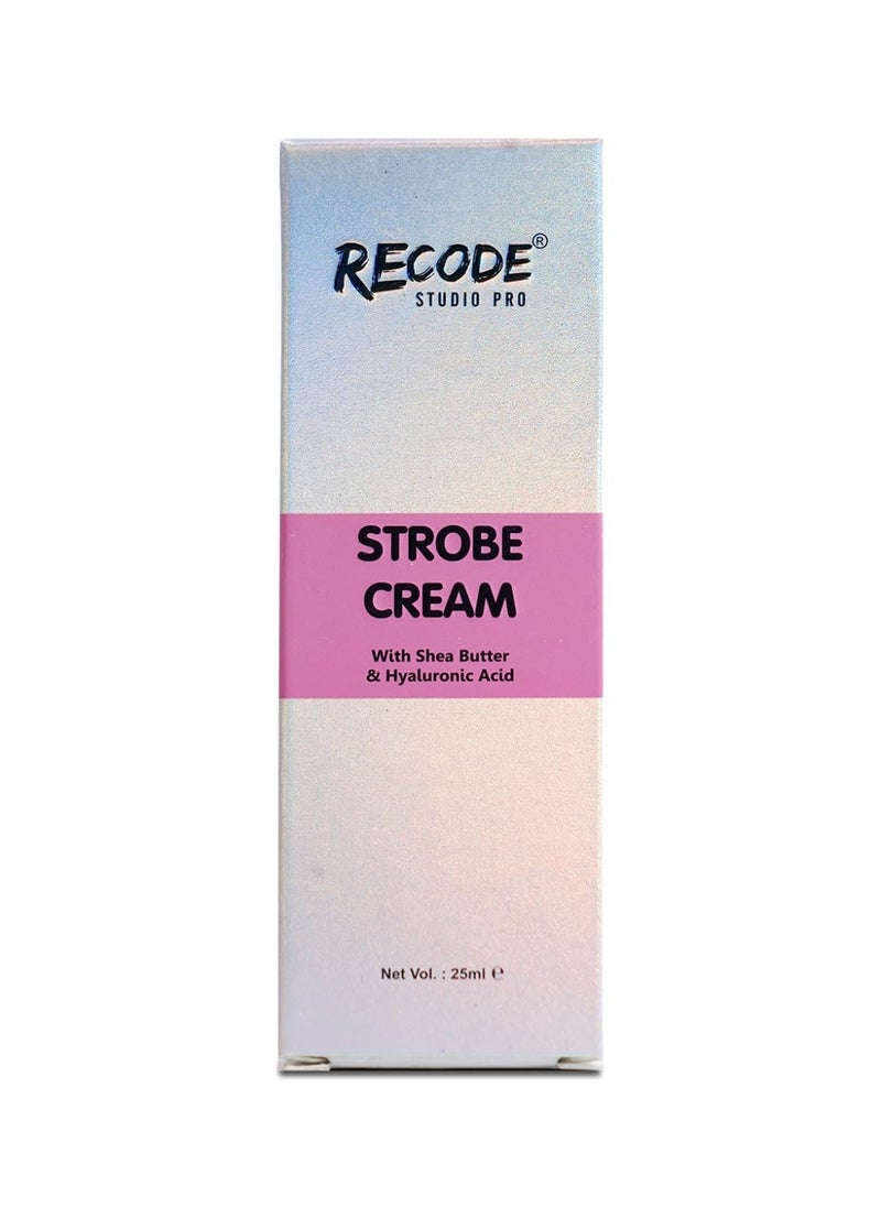 Strobe Cream Rose Gold 25ml Primer Highlighter Moisturizer Instant Illumination Hydration Shea Butter Hyaluronic Extracts