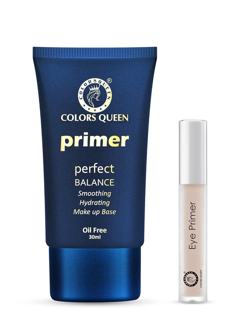 Perfect Balance Oil and Primer Waterproof Long Lasting Face Makeup Masks Fine Lines Uneven Texture with Eye Primer Pack of 2