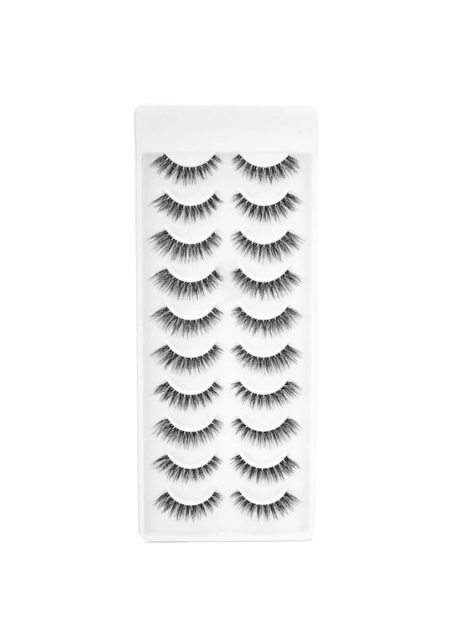 RE05 Featherlight Eyelashes-Transparent Band,Pack of 10