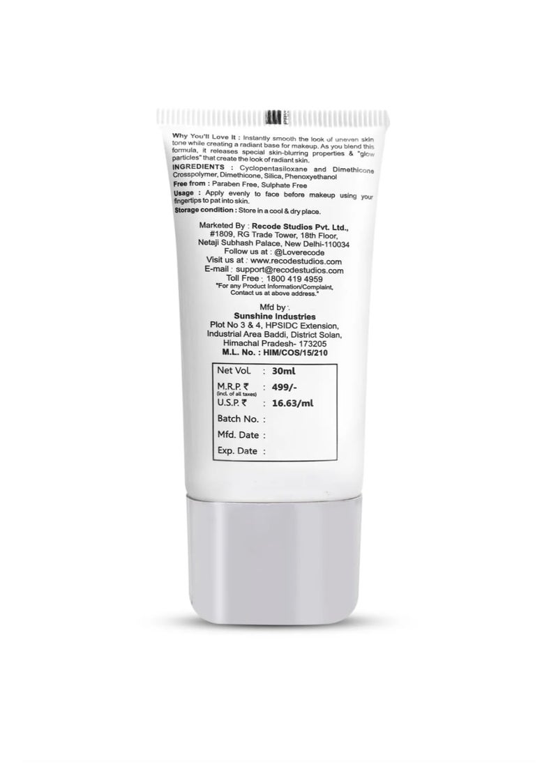 Ace of Base Radiant Primer Face Makeup 30ml Shimmery Finish All Skin Types Blurs Fine Lines Wrinkles Pores