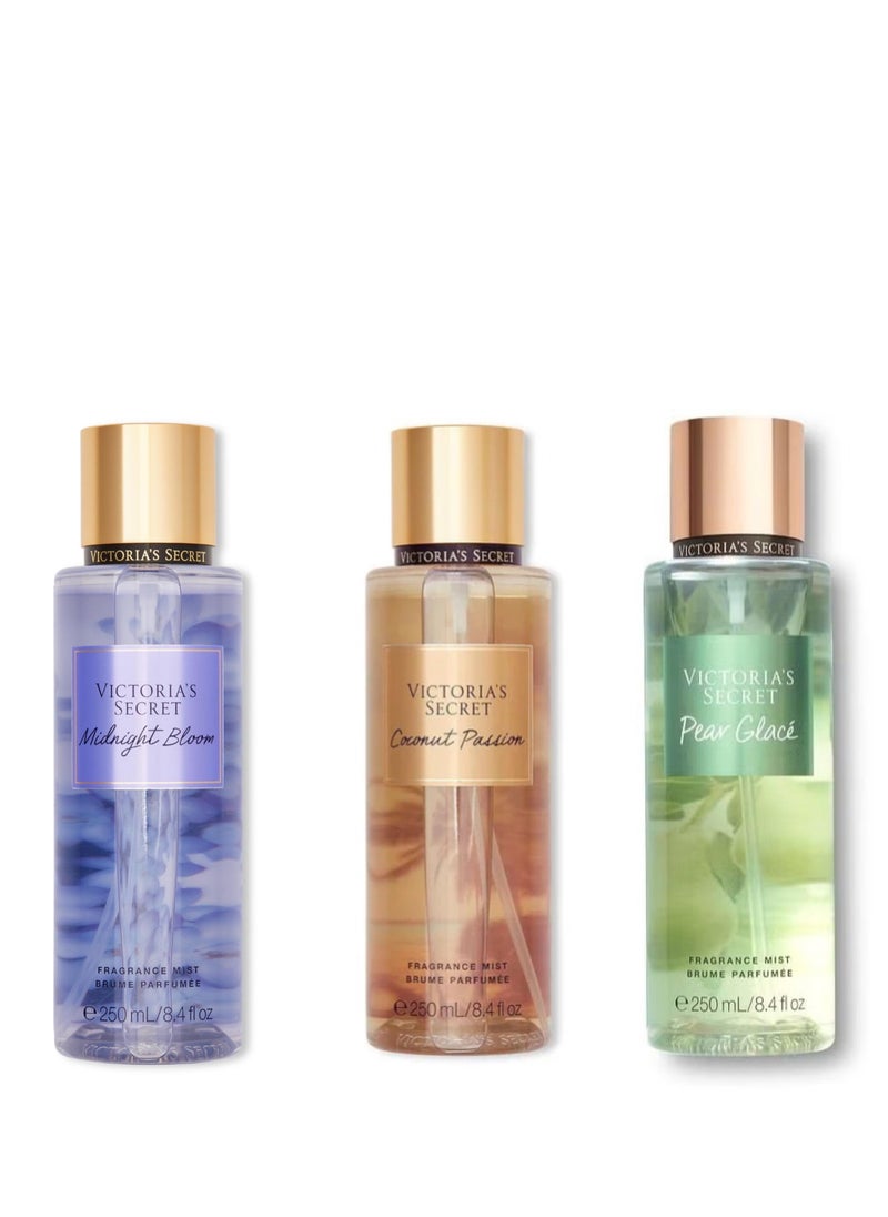 Pack of Three Combo Midnight Bloom, Coconut Passion and Pear Glace 250ml x3 total 750ml