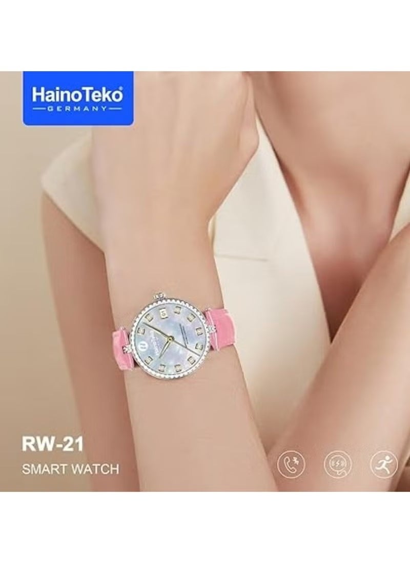 Haino Teko RW-21 Stylish Smartwatch for Women & Girls – Bluetooth Calling, Fitness Tracker, Heart Rate Monitor, Waterproof Touchscreen – iOS & Android Compatible