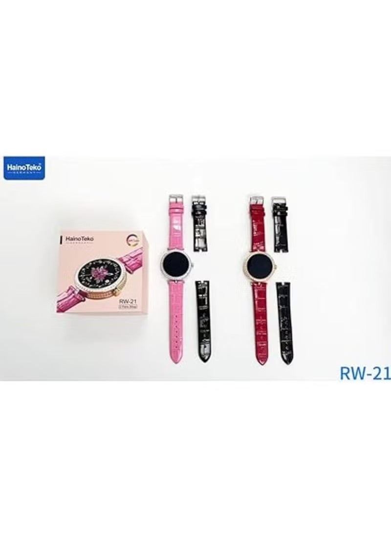 Haino Teko Germany RW-21 Stylish Smart Watch for Women & Girls – Bluetooth Calling, Fitness Tracker, Heart Rate Monitor, Waterproof, Touchscreen, iOS & Android Compatible