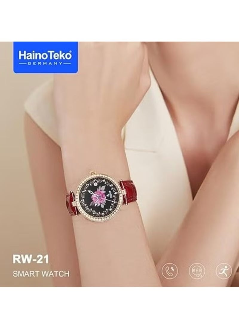 Haino Teko Germany RW-21 Stylish Smart Watch for Women & Girls – Bluetooth Calling, Fitness Tracker, Heart Rate Monitor, Waterproof, Touchscreen, iOS & Android Compatible