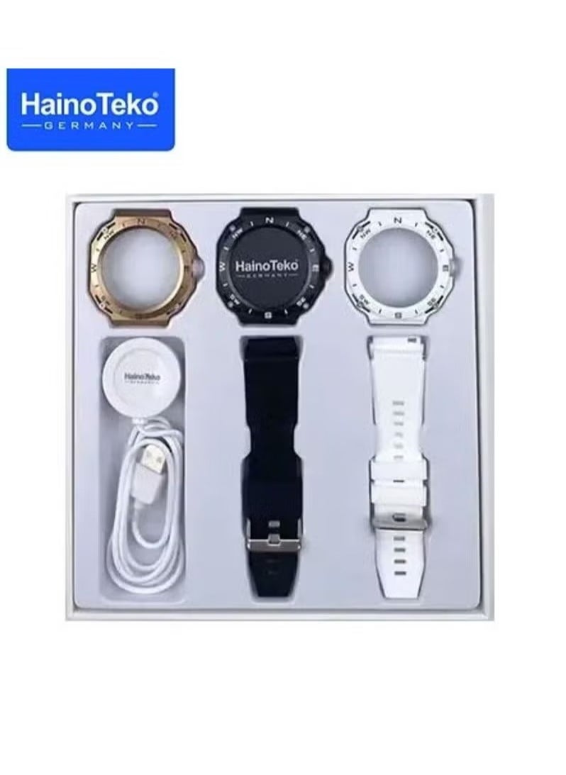 RW31 SmartWatch – 3-in-1 Triple Case, Fitness & Health Tracker, Heart Rate & Sleep Monitor, Multi-Sport Modes, IP68 Waterproof, Smart Notifications, Long Battery Life, 1.75-inch Touch Screen, Compatible with iOS & Android, Black