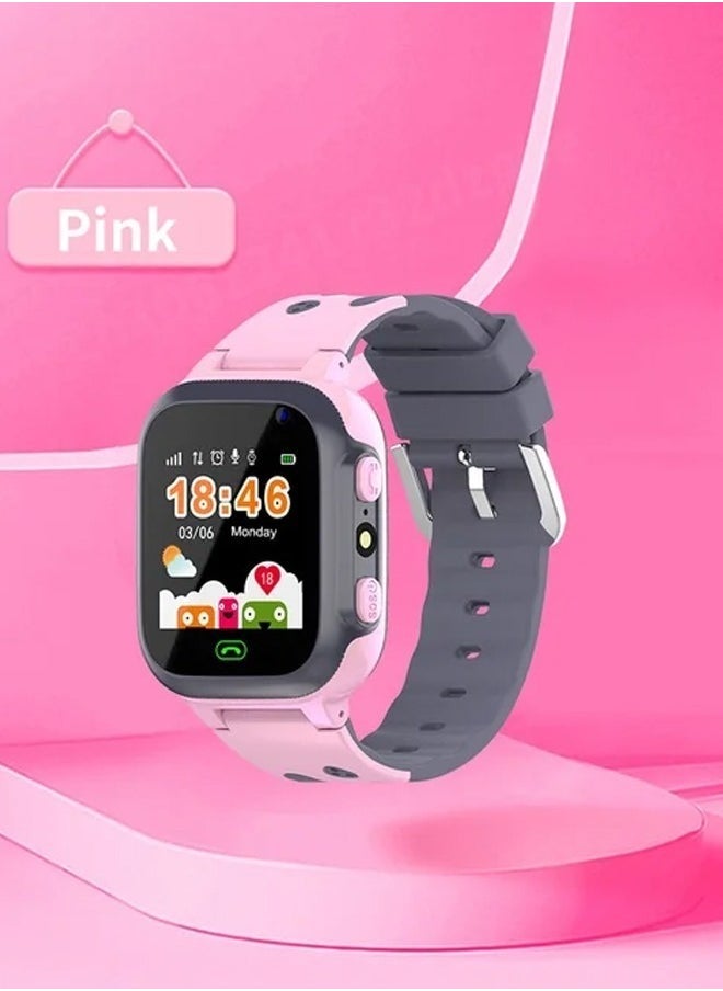 Kids Smart Watch with Calling Feature | Supports SIM Card & Speed Dial | Waterproof Touchscreen Watch Phone for Children & Students | Voice Chat, HD Display, GPS Security Positioning | Ideal for School & Outdoor Safety – Pink