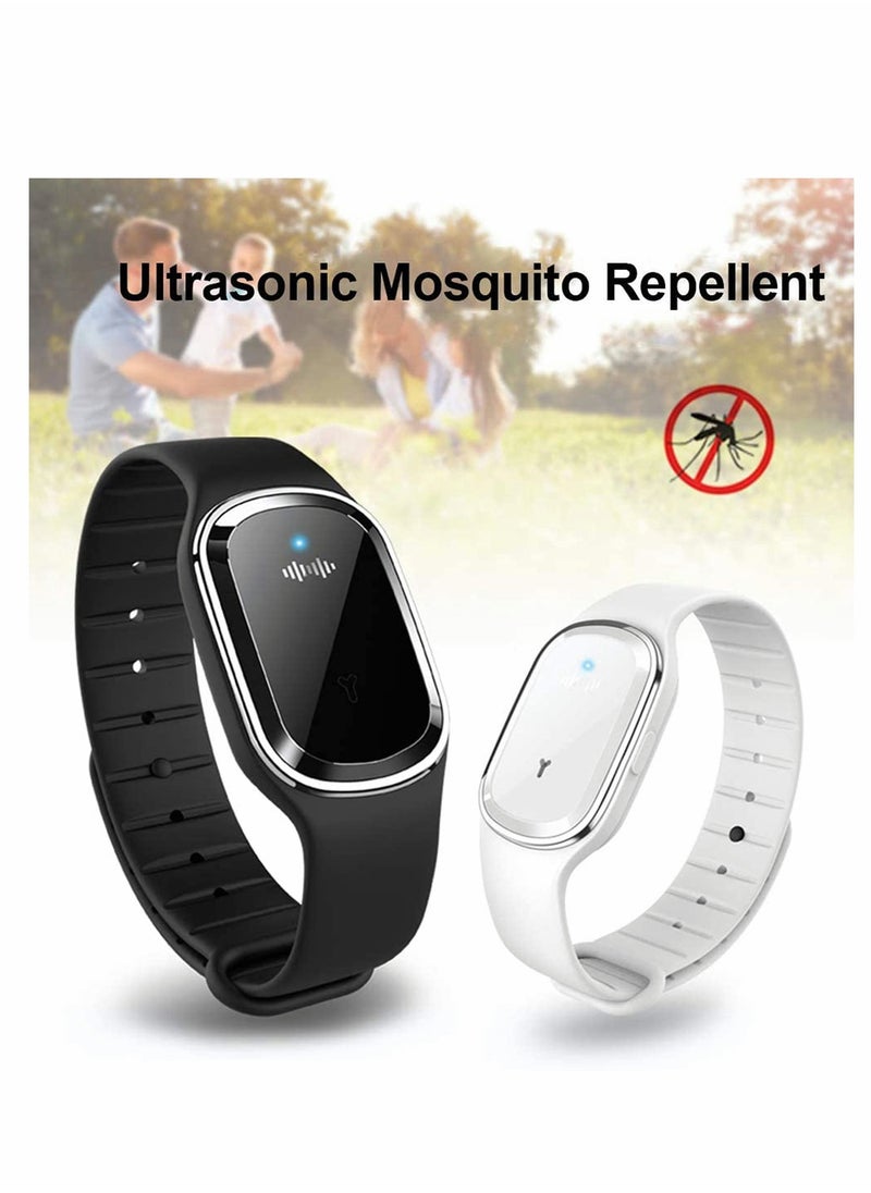Ultrasonic Mosquito Repellent Watch USB Charging Waterproof Smart Bracelet for Indoor and Outdoor Use M1 Black