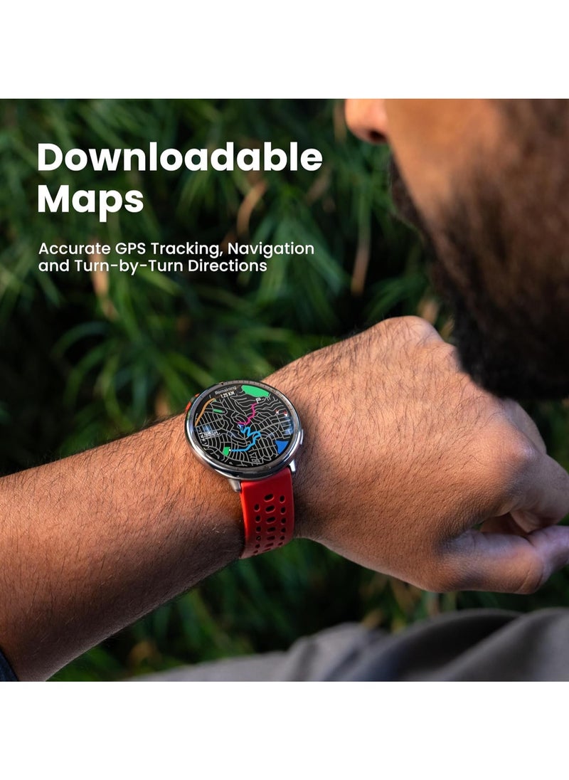 Active 2 Smart Watch 44mm GPS Maps with Direction Fitness Tracker 10 Day Battery Sleep Monitor 160+ Sport Modes Water Resistant for Android & Apple iPhone Red Silicone