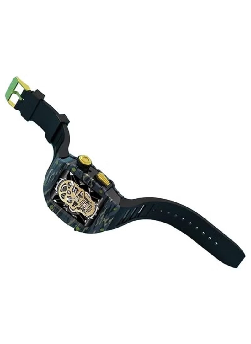 Telzeal Germany TC6 Richard Camouflage Watch – Black, 3 Pairs of Straps, Built-in Protection Case & Wireless Charger, Durable & Stylish Timepiece for Men & Boys