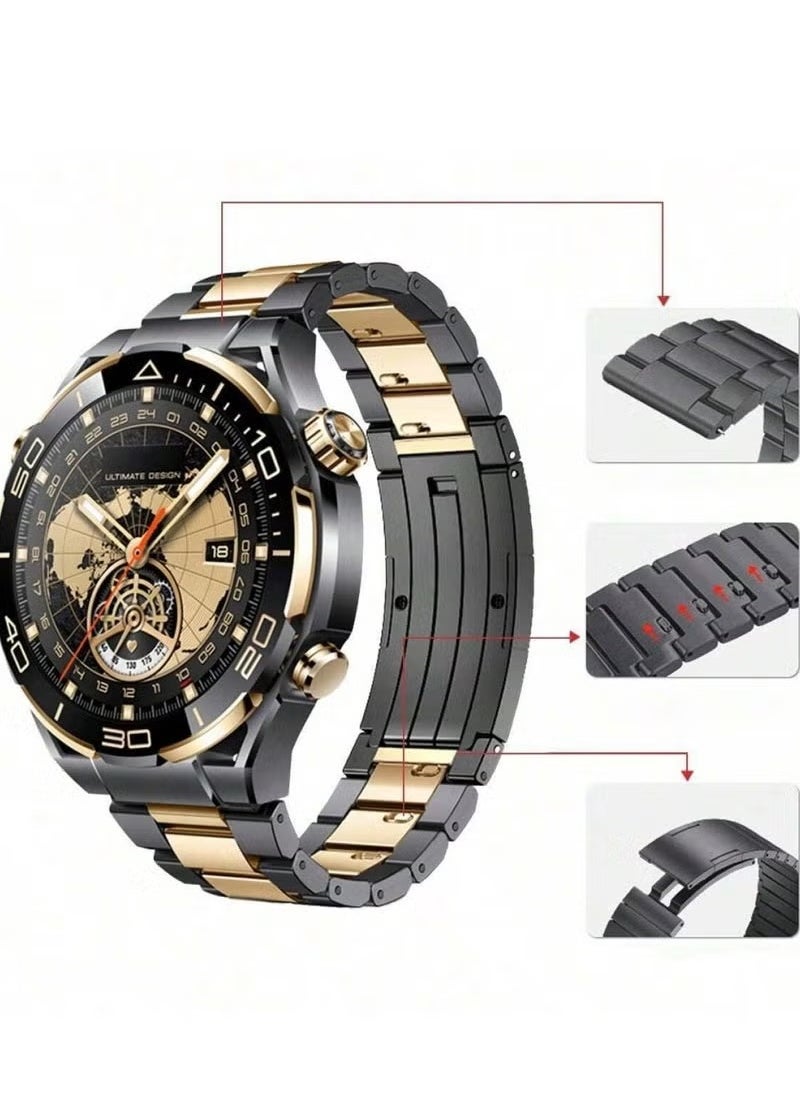 AMOLED Smartwatch with 3 Straps – 4GB Storage, Sleek Touchscreen, Fitness & Heart Rate Tracker, Waterproof, Customizable Straps, Long Battery Life – Perfect for Men and Women