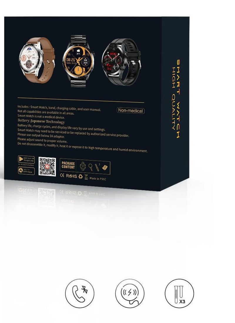Hie-Q WR-GT3 Smartwatch with 3 Straps, IP67 Waterproof, Dynamic Island, Always-On Display, Fitness & Health Monitoring, Japanese Brand – Android & iOS Compatible