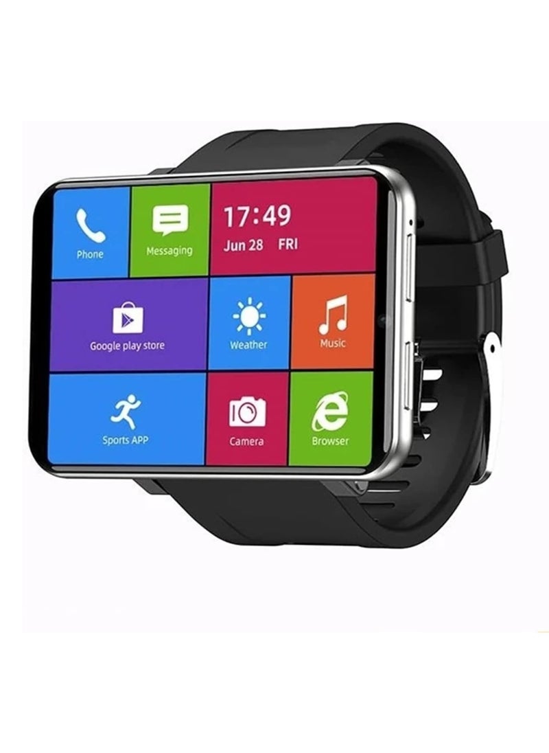 4G Smart Watch 2.86 Inch Screen Android 7.1 3GB+32GB 5MP Camera 2700mAh Battery Smartwatch for Men (Silver, 3GB+32GB)