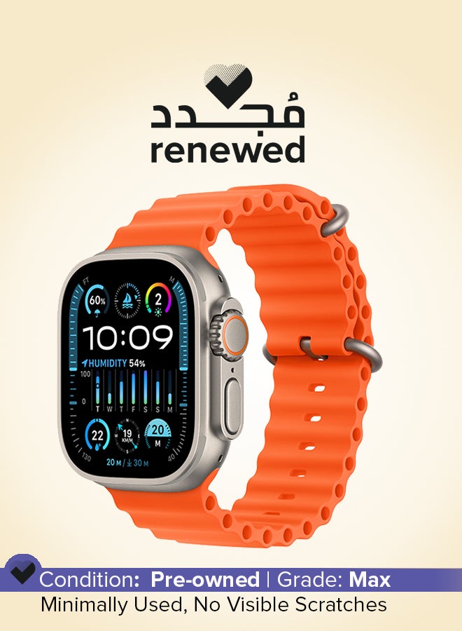 Renewed - Watch Ultra 2 GPS + Cellular, 49mm Titanium Case With Orange Ocean Band