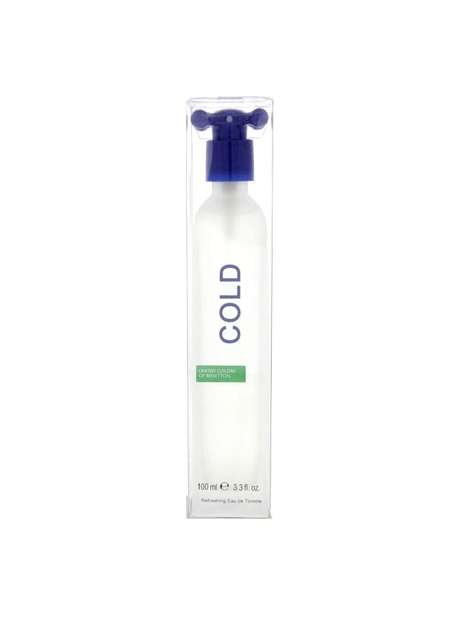Cold By United Colors Of Benetton For Men. Eau De Toilette Spray 3.3 Ounce