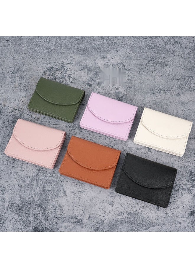 Korean ins Short Card Bag Portable Small Solid Color Simple Girl's new PU Leather Certificate Purse Wallet