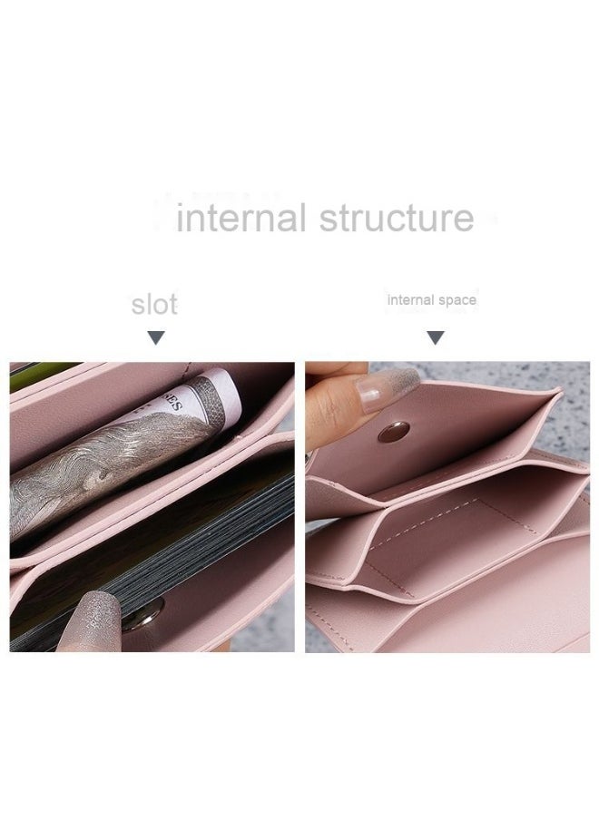 Korean ins Short Card Bag Portable Small Solid Color Simple Girl's new PU Leather Certificate Purse Wallet