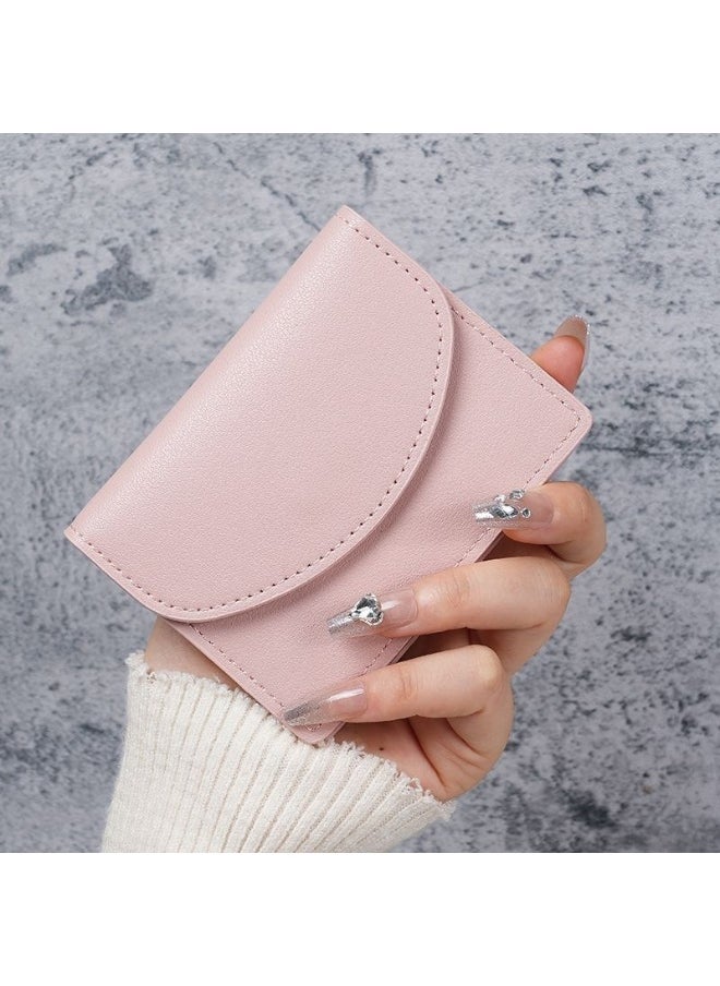 Korean ins Short Card Bag Portable Small Solid Color Simple Girl's new PU Leather Certificate Purse Wallet