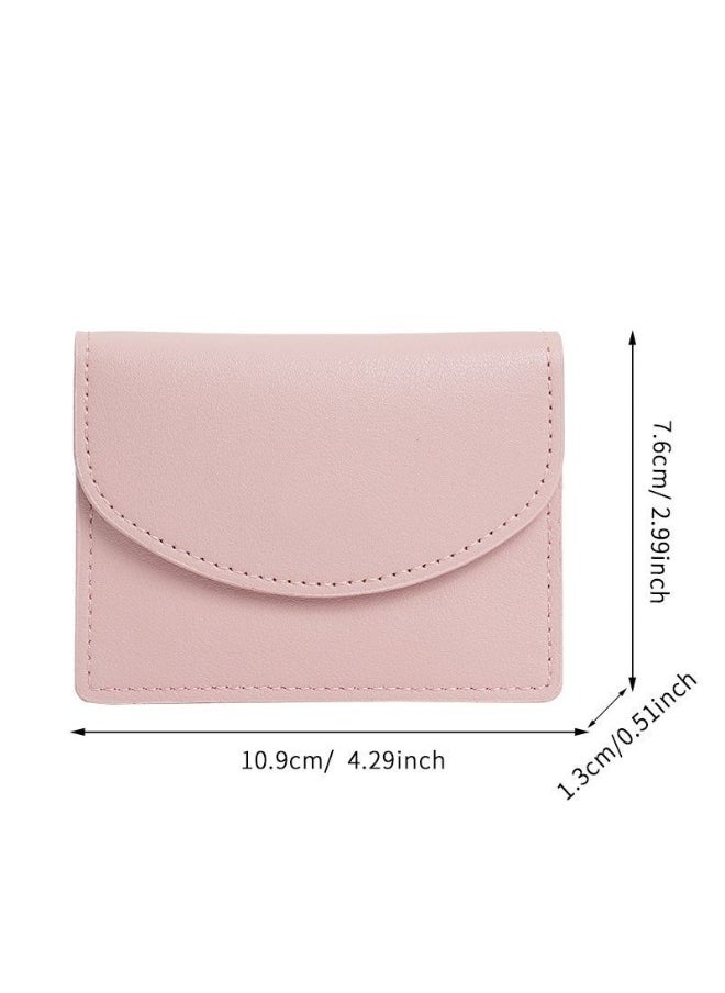 Korean ins Short Card Bag Portable Small Solid Color Simple Girl's new PU Leather Certificate Purse Wallet