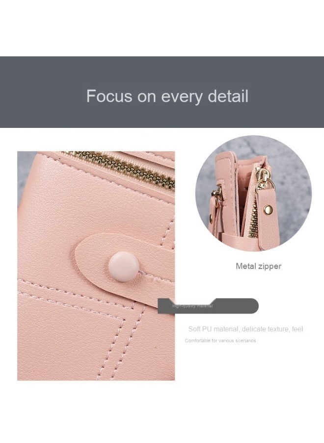 Ladies Purse Wallet PU Leather Short Women Wallet Card Holder Organiser Wallet Wristlet Clutch Wallet with Zipper Pocket Coin Purse Phone Wallet