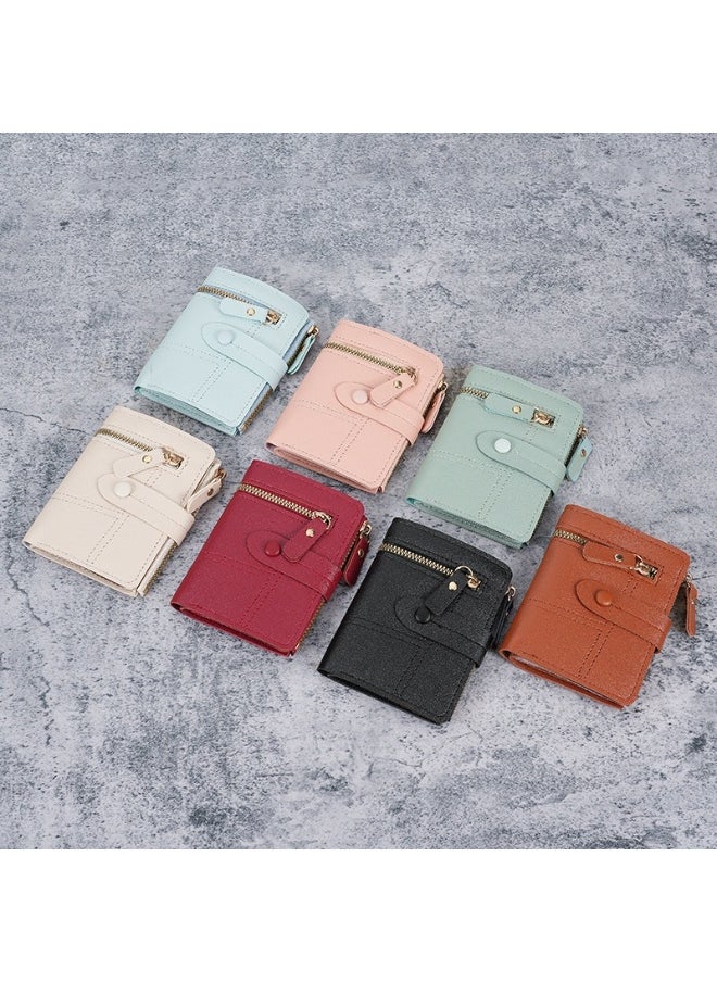 Ladies Purse Wallet PU Leather Short Women Wallet Card Holder Organiser Wallet Wristlet Clutch Wallet with Zipper Pocket Coin Purse Phone Wallet