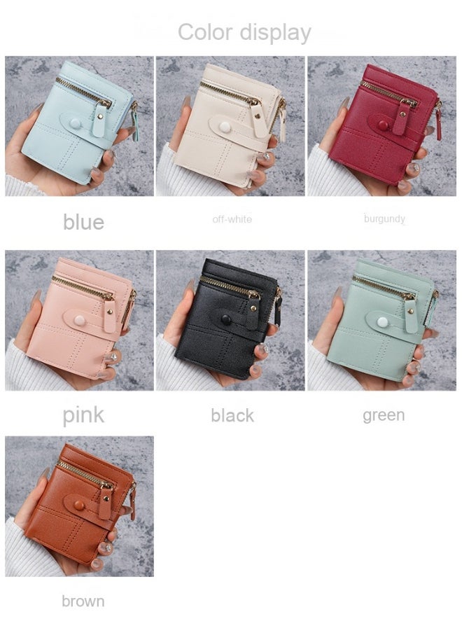 Ladies Purse Wallet PU Leather Short Women Wallet Card Holder Organiser Wallet Wristlet Clutch Wallet with Zipper Pocket Coin Purse Phone Wallet