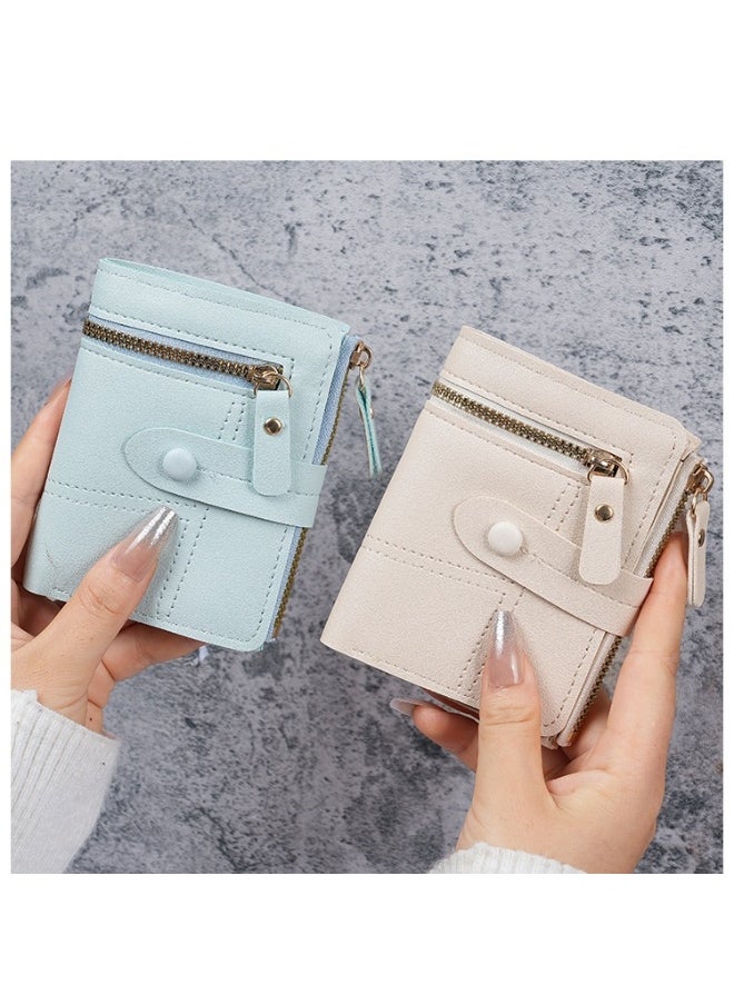Ladies Purse Wallet PU Leather Short Women Wallet Card Holder Organiser Wallet Wristlet Clutch Wallet with Zipper Pocket Coin Purse Phone Wallet