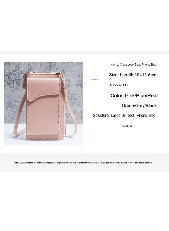 New Fashion Korean Single Shoulder Crossbody Bag Large Capacity Women's Long Purse Solid Color Purse Phone Wallet