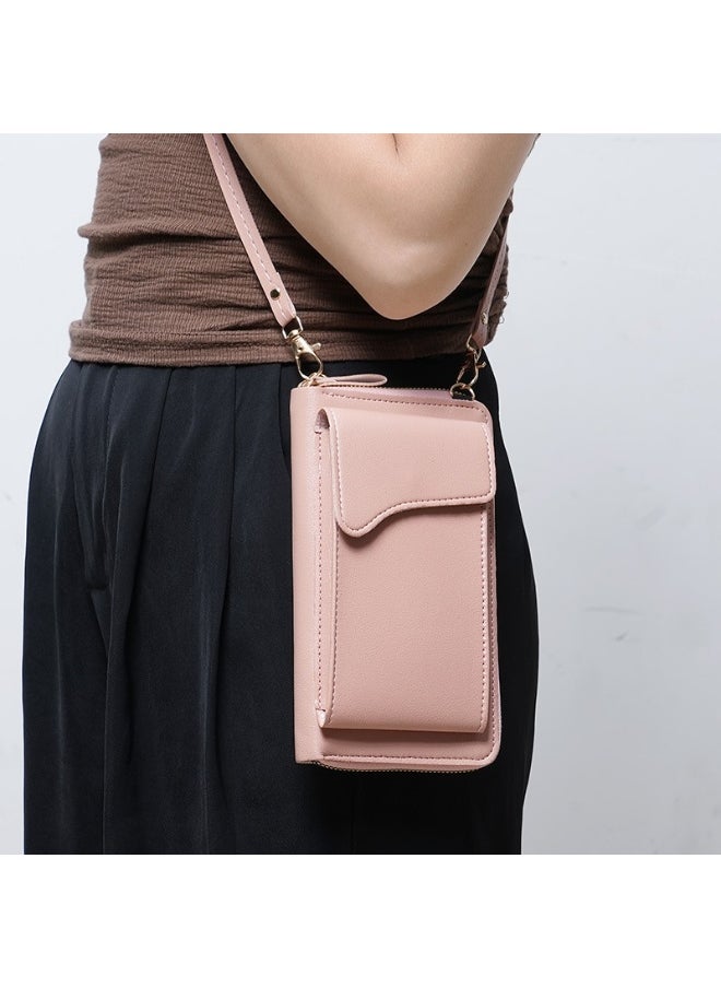 New Fashion Korean Single Shoulder Crossbody Bag Large Capacity Women's Long Purse Solid Color Purse Phone Wallet