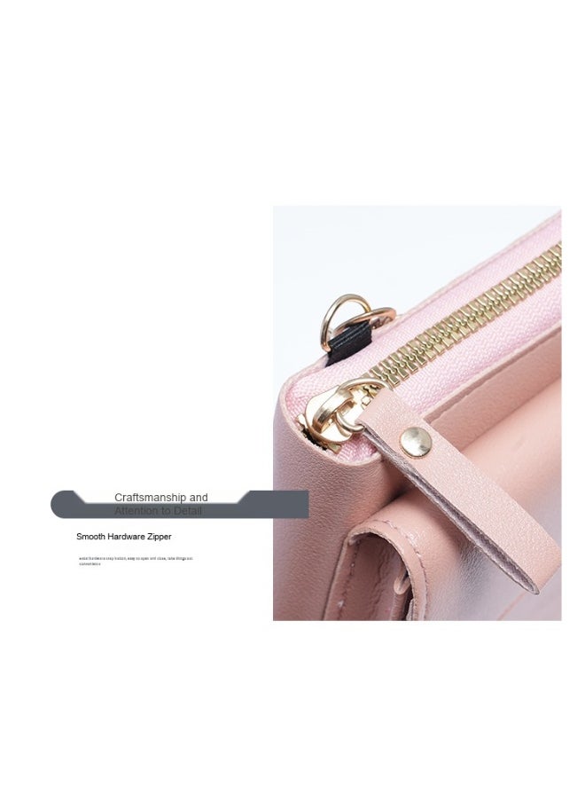 New Fashion Korean Single Shoulder Crossbody Bag Large Capacity Women's Long Purse Solid Color Purse Phone Wallet