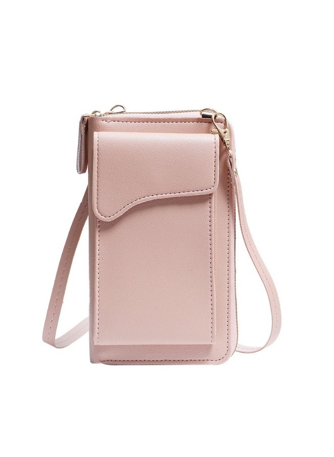 New Fashion Korean Single Shoulder Crossbody Bag Large Capacity Women's Long Purse Solid Color Purse Phone Wallet