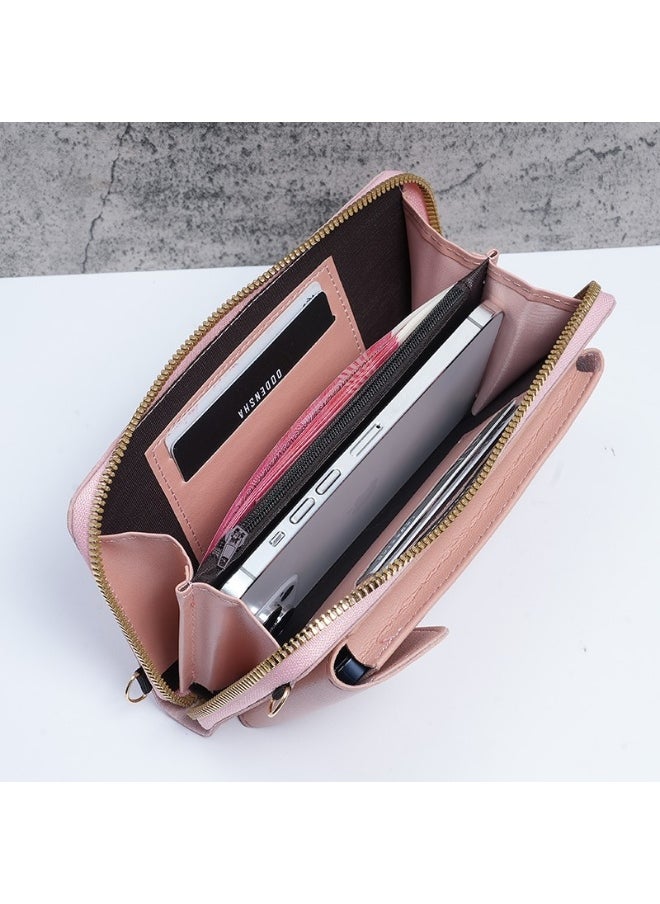 New Fashion Korean Single Shoulder Crossbody Bag Large Capacity Women's Long Purse Solid Color Purse Phone Wallet