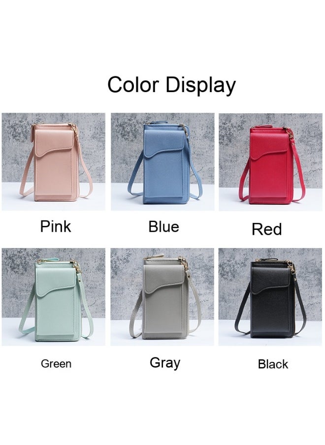 New Fashion Korean Single Shoulder Crossbody Bag Large Capacity Women's Long Purse Solid Color Purse Phone Wallet